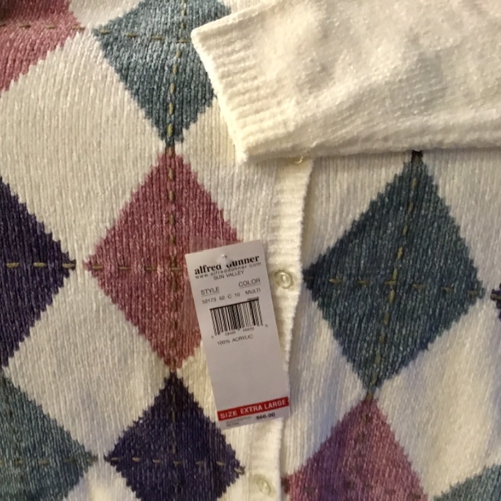 ALFRED DUNNER LONG SLEEVE BUTTON FRONT SWEATER * SIZE XL * NEW WITH TAGS - Picture 5 of 5